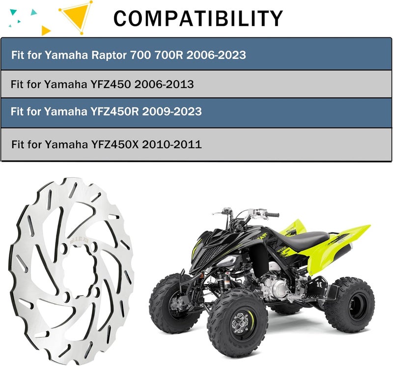 OTINUBEE ATV Brake Rotor Disc Rear 200mm 1S3-2582W-00-00 Compatible with Yamaha Raptor 700 700R 2006-2023 YFZ450 2006-2013 YFZ450R 2009-2023 YFZ450X 2010-2011, 1S3-2582W-10-00 - Image 3